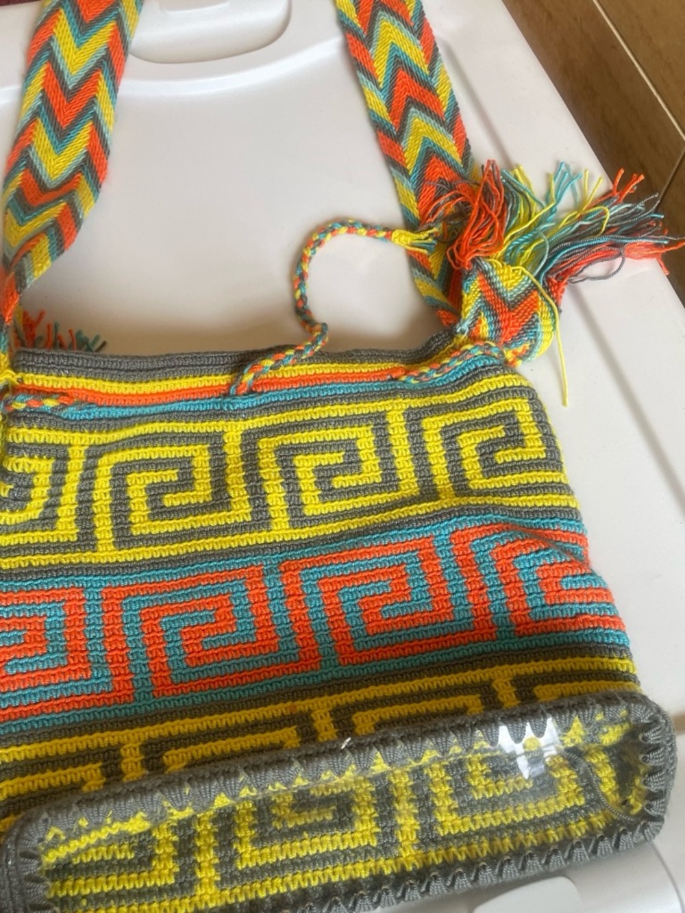 Handwoven Multicolor Geometric Crossbody Bag